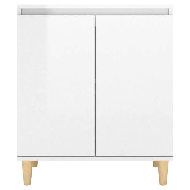 The Living Store Dressoir Scandinavische Stijl - 60 x 35 x 70 cm - Hoogglans Wit