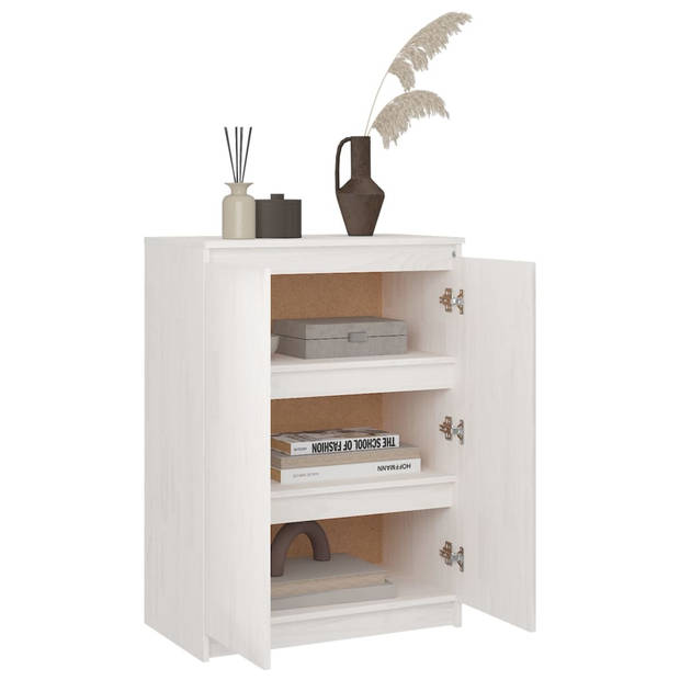 The Living Store Dressoir Grenenhout - 60 x 36 x 84 cm - Wit