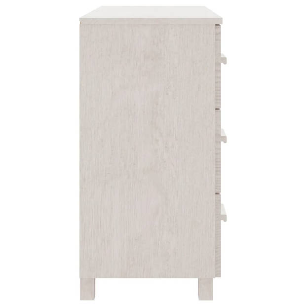 The Living Store HAMAR Dressoir - Wit - 90 x 40 x 80 cm - Massief grenenhout - Met lades en deur