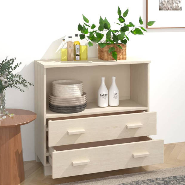 The Living Store HAMAR Dressoir - 85x35x80 cm - Honingbruin - Massief grenenhout