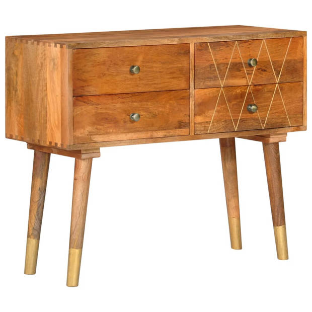 The Living Store Dressoir Vintage Massief Mangohout - 85 x 40 x 70 cm - 4 Laden