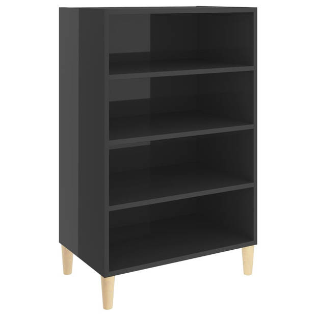 The Living Store Dressoir - Spaanplaat - Hoogglans grijs - 57 x 35 x 90 cm