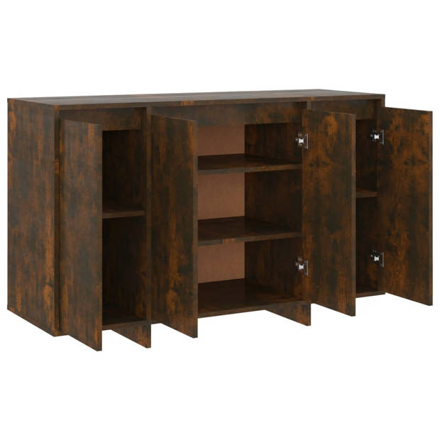 The Living Store Dressoir Meubel - 120 x 41 x 75 cm - Gerookt Eiken