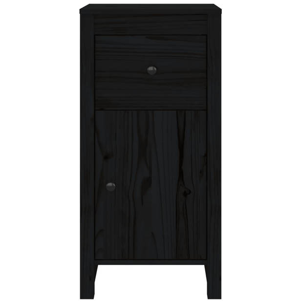 The Living Store Dressoir - Massief Grenenhout - 40 x 35 x 80 cm - Zwart