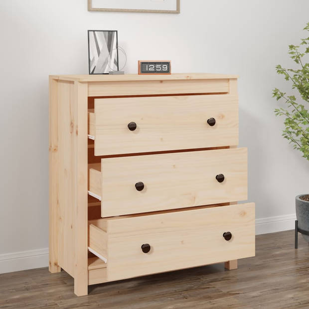 The Living Store Dressoir Grenenhout - Praktisch opbergmeubel - 70 x 35 x 80 cm - Rustieke uitstraling