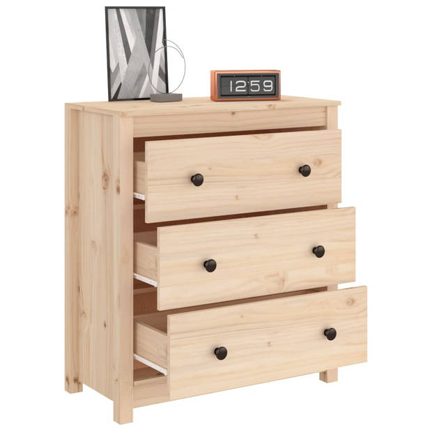 The Living Store Dressoir Grenenhout - Praktisch opbergmeubel - 70 x 35 x 80 cm - Rustieke uitstraling