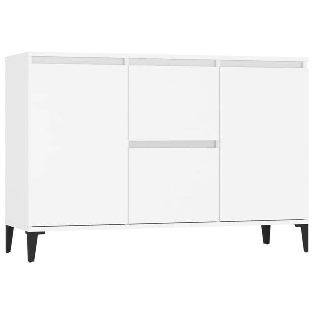 The Living Store Dressoir Industrieel - 104 x 35 x 70 cm - Wit Spaanplaat - Metaal