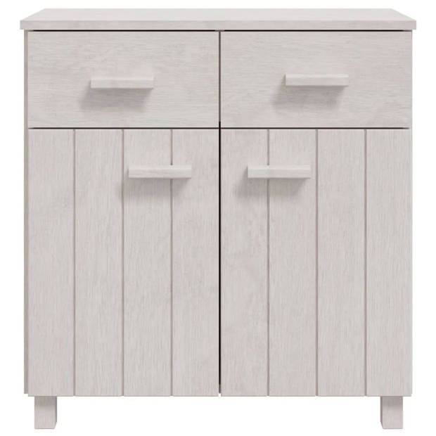 The Living Store HAMAR Dressoir - 79 x 40 x 80 cm - massief grenenhout - wit