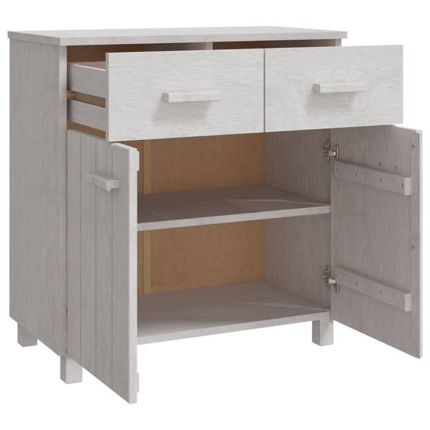 The Living Store HAMAR Dressoir - 79 x 40 x 80 cm - massief grenenhout - wit