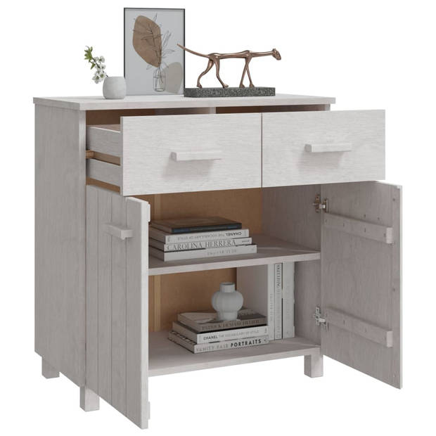 The Living Store HAMAR Dressoir - 79 x 40 x 80 cm - massief grenenhout - wit