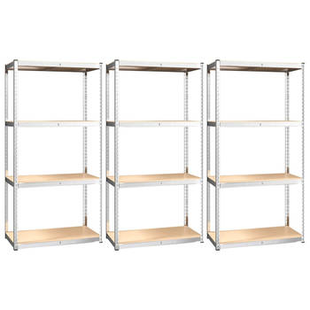 The Living Store Opbergrek - Opbergrekken - 80x40x160 cm - Zilver