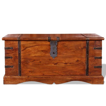 The Living Store Opbergkist Acacia - 90 x 40 x 40 cm - Bruin hout