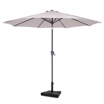VONROC Parasol Recanati Ø300cm – Premium stokparasol – beige Incl. parasolvoet