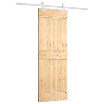 The Living Store Schuifdeur Massief Grenenhout - 70 x 3.6 x 210 cm - Ruimtebesparend