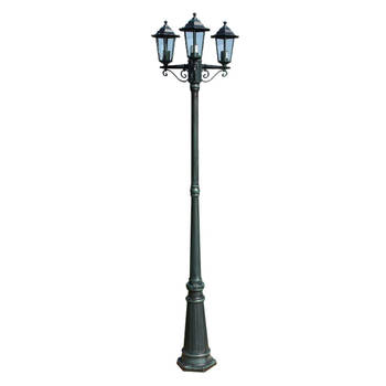 The Living Store Tuinlamp 215 cm - 3-armig - E27 fitting - donkergroen/zwart