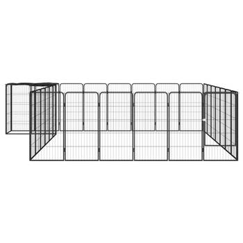 The Living Store Hondenkennel 400x350x100 cm - Stevig Staal - Waterbestendig - Met Veiligheidsgrendel