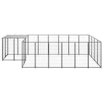 The Living Store Hondenkennel - veelzijdig - grote kooi - Afmeting- 440x220x110cm - Ken- waterbestendig dak