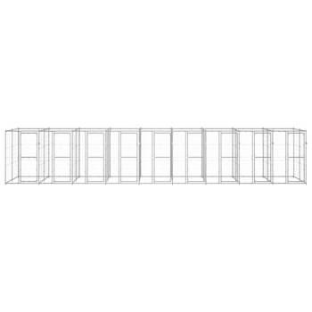 The Living Store Hondenkennel - Gegalvaniseerd staal - 990 x 220 x 180 cm - Met deuren