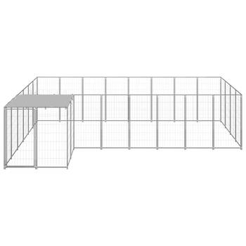 The Living Store Hondenkennel - Grote draadgaas hondenkooi - 330 x 440 x 110 cm - Waterbestendig dak