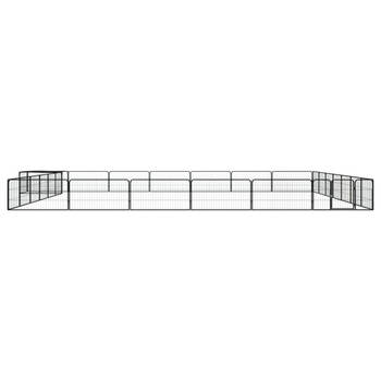 The Living Store Hondenkennel - Zwart - 700 x 700 x 50 cm - Stevig gepoedercoat staal
