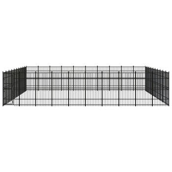 The Living Store Hondenkennel - Stalen Stangen - 960 x 960 x 200 cm - Zwart