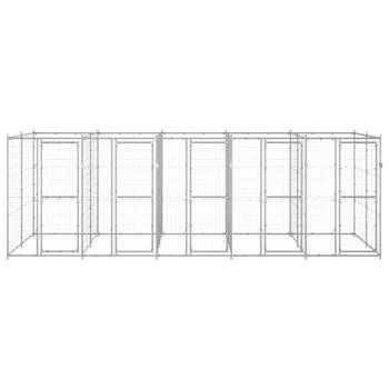 The Living Store Hondenkennel - Gegalvaniseerd Staal - 550 x 220 x 180 cm - Afsluitbare deur