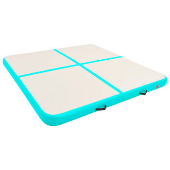 The Living Store Opblaasbare Sportmat - Gymnastiekmat - 200 x 200 x 15 cm - Schokabsorberend - anti-slip en waterdicht