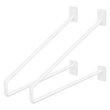 Plankhouder haarspeld 2 stuks 26,5x18x2,3 cm wit metaal ML design