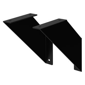 Plankdrager driehoek 2 stuks 20x20x3 cm zwart metaal ML-Design