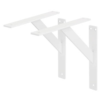 Plankdrager set van 2 240x240 mm wit aluminium ML design