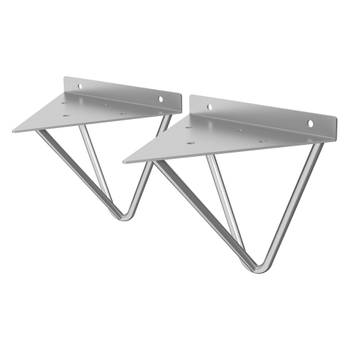 Plankdrager driehoek 2 stuks 16x15,5x17 cm grijs metaal ML design