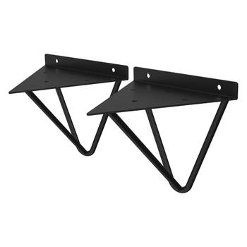 Plankdrager driehoek 2 stuks 16x15,5x17 cm zwart metaal ML design