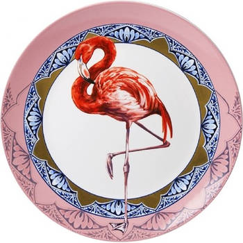 Wandbord Mandala Flamingo Heinen Delfts Blauw Souvenir