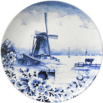 Bord molen middel Heinen Delfts Blauw Wandbord Delfts Blauw bord Design