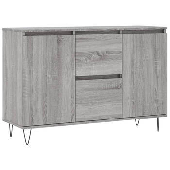 The Living Store Dressoir - Grijs Sonoma Eiken - 104 x 35 x 70 cm - Bewerkt hout en ijzer