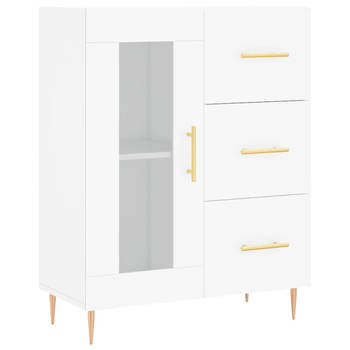 The Living Store Klassiek Dressoir - Hout - 69.5 x 34 x 90 cm - Wit