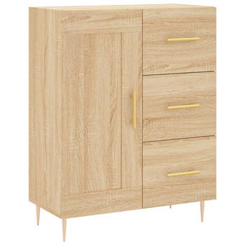 The Living Store Dressoir - Sonoma Eiken - 69.5 x 34 x 90 cm - Bewerkt Hout en Metaal