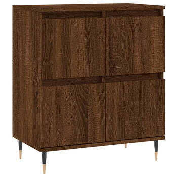 The Living Store Dressoir Houston - Buffetkast - 60 x 35 x 70 cm - Bruineiken - Bewerkt hout en ijzer