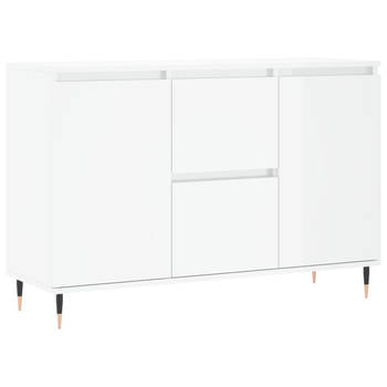 The Living Store Dressoir - Opbergkast - Afmetingen- 104 x 35 x 70 cm - Kleur- Hoogglans wit