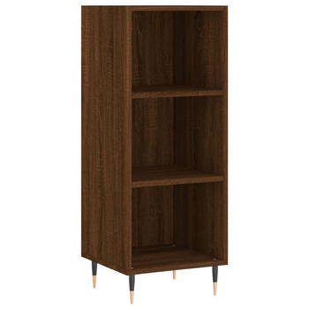 The Living Store Dressoir Vintage Bruineiken - 34.5 x 32.5 x 90 cm - Duurzaam hout/metaal