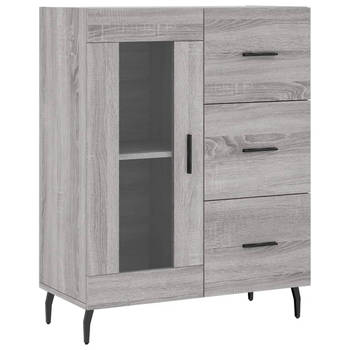 The Living Store Dressoir - klassiek - Meubelen - 69.5 x 34 x 90 cm - Grijs Sonoma eiken