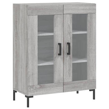 The Living Store Dressoir - Grijs Sonoma Eiken - 69.5 x 34 x 90 cm - Bewerkt Hout en IJzer