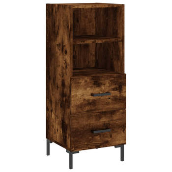 The Living Store Dressoir Gerookt Eiken - 34.5 x 34 x 90 cm - Duurzaam hout/metaal