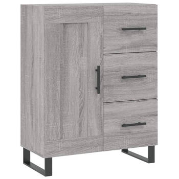 The Living Store Dressoir - Sonoma Eiken Grijs - 69.5 x 34 x 90 cm - Metalen Poten