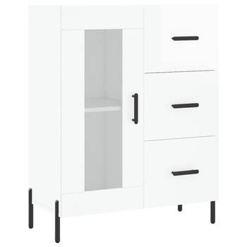 The Living Store Dressoir - Klassieke uitstraling - 69.5 x 34 x 90 cm - Hoogglans wit
