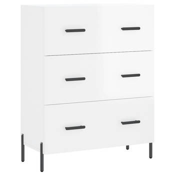 The Living Store Dressoir Belfort - Buffetkast - 69.5 x 34 x 90 cm - Hoogglans Wit