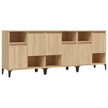 The Living Store Dressoir Sonoma Eiken - 60 x 35 x 70 cm - Bewerkt Hout en Metaal