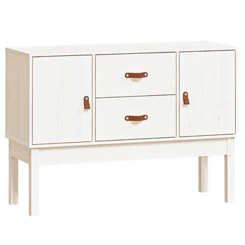 The Living Store Dressoir Grenenhout - Wit - 110 x 40 x 78 cm - Stevig blad