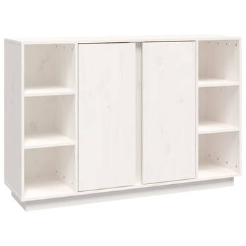 The Living Store Dressoir Classic White - 120x35x80 cm - Solid Pine