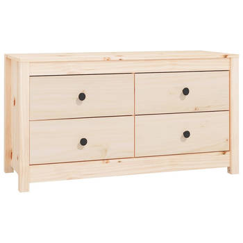 The Living Store Massief grenenhouten dressoir - 100 x 40 x 54 cm - Ruime opbergruimte